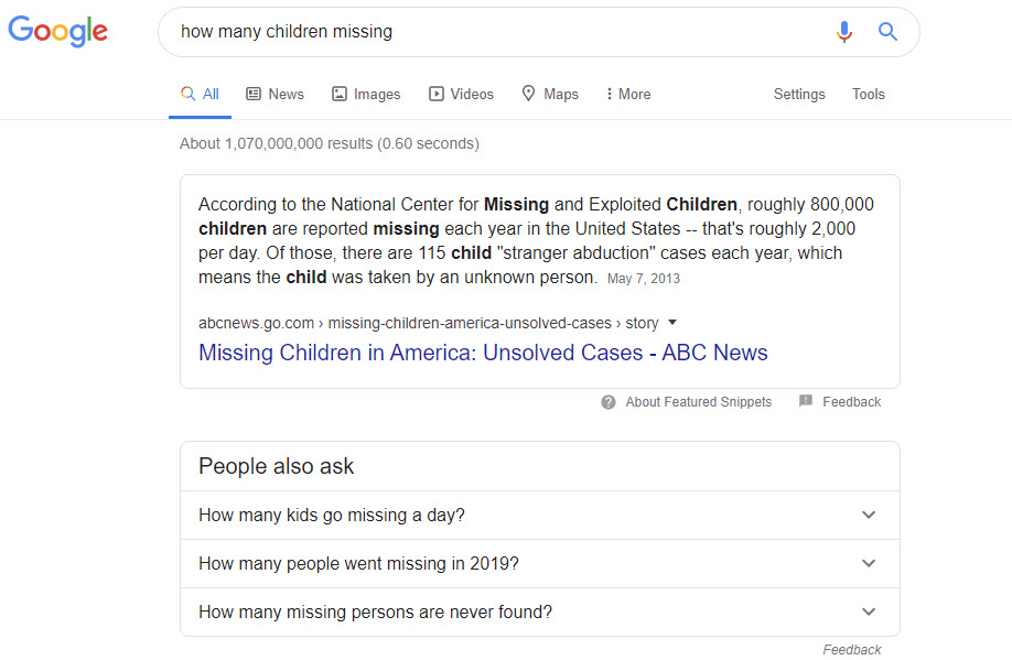 missing children google - Κορονοϊος : Όλη η αλήθεια που δεν θα σας πούνε στα συστημικά ΜΜΕ