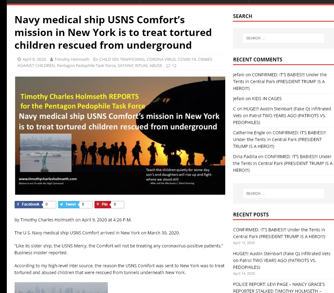 timothy holmseth babies usns comfort - The rescue of children in New York is a fact!