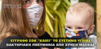 Η χρήση μάσκας προκαλεί βακτηριακή πνευμονία !