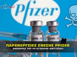 Η κρυφή λίστα με τις παρενέργειες των "εμβολίων" Covid της Pfizer
